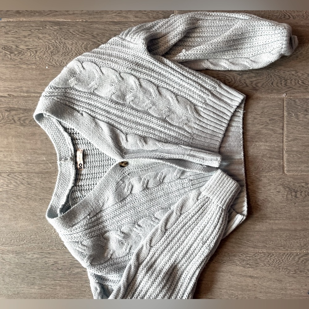 SO light blue cropped sweater